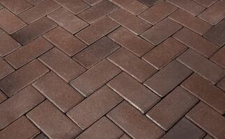  Тротуарная клинкерная брусчатка Penter Braunbunt geflammt, 200x100x52 мм: внешний вид